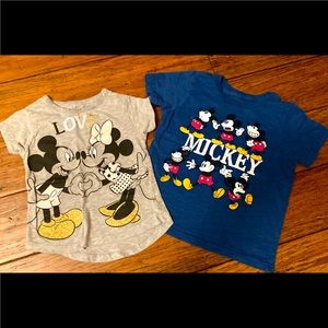 Pair of Minnie & Mickey t-shirts